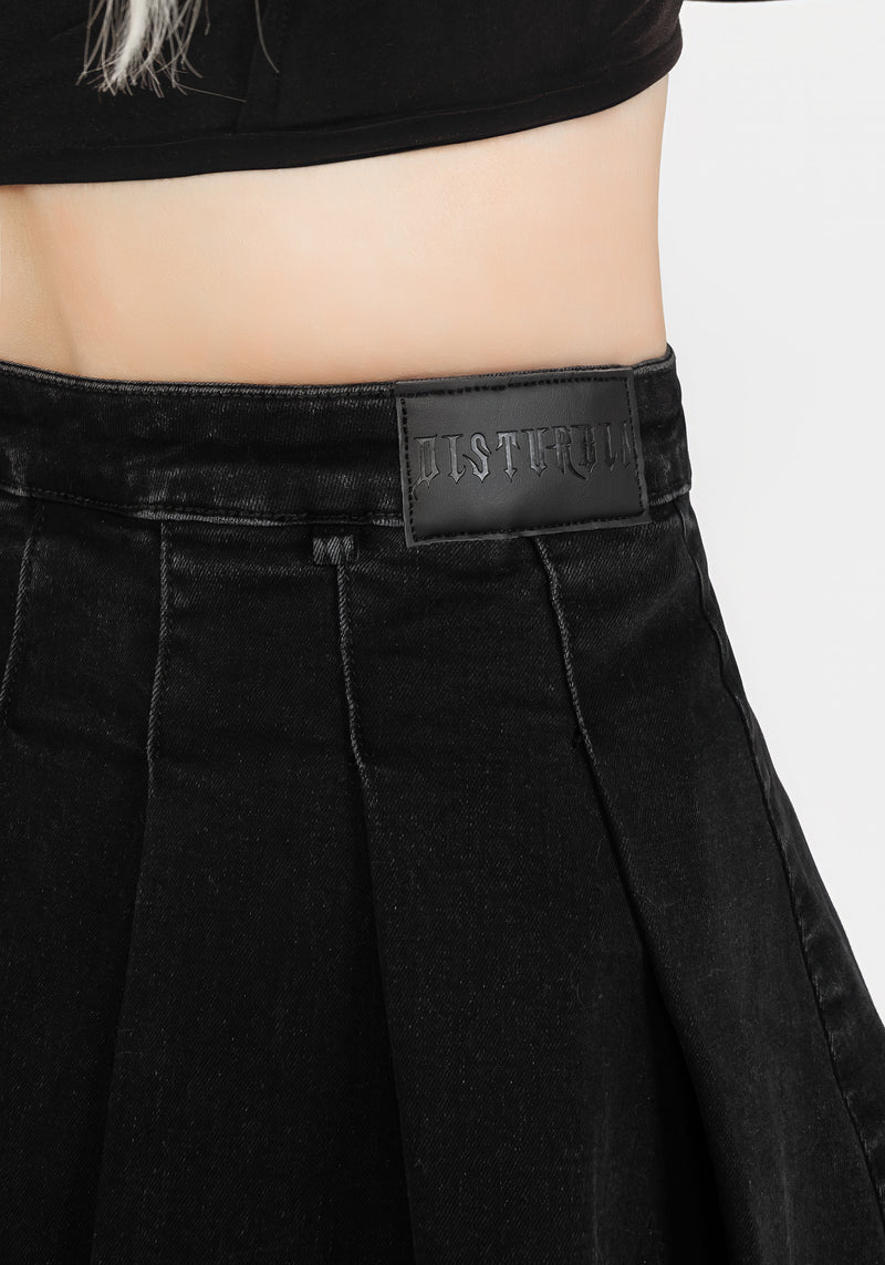 Charisma Plissiert Denim Mini Rock