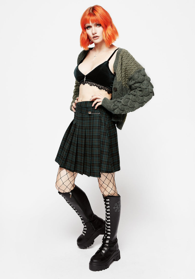 Nightingale Asymmetrisch Plissiert Mini Rock