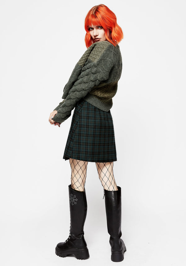 Nightingale Asymmetrisch Plissiert Mini Rock