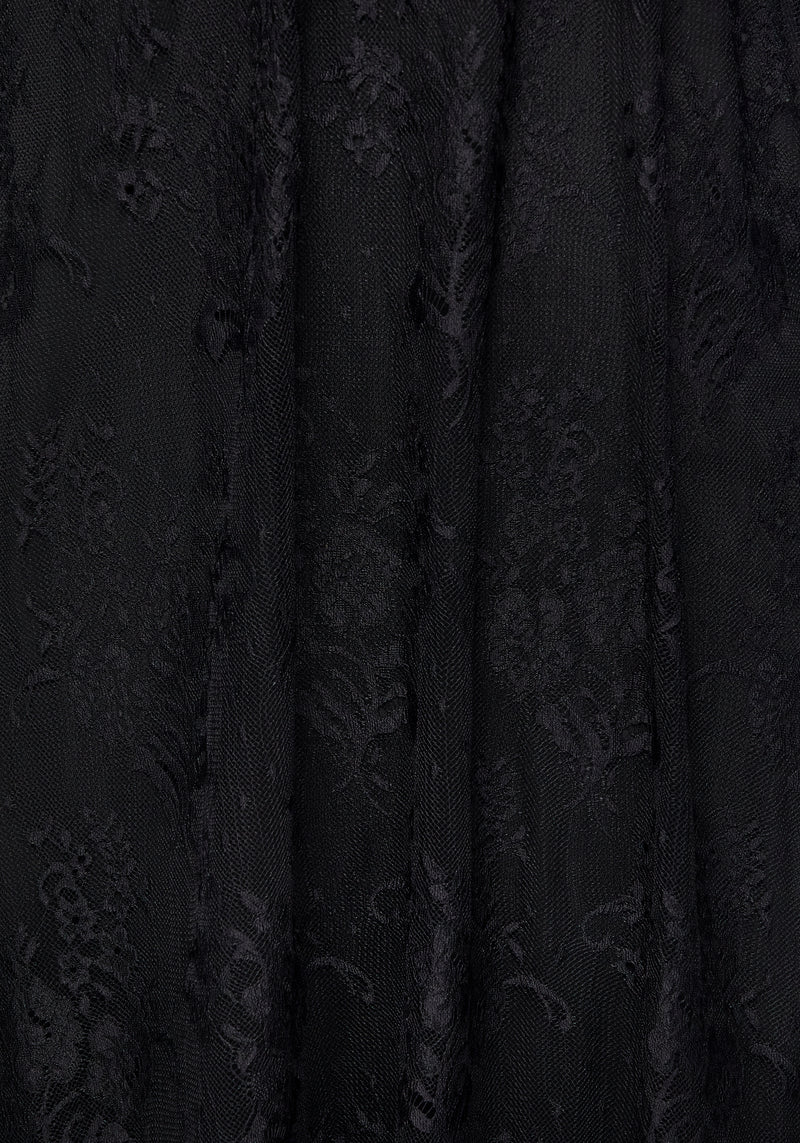 Delilah Capped Ärmel Spitze Midi Kleid