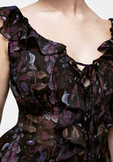 Foxglove Chiffon Rüsche Top