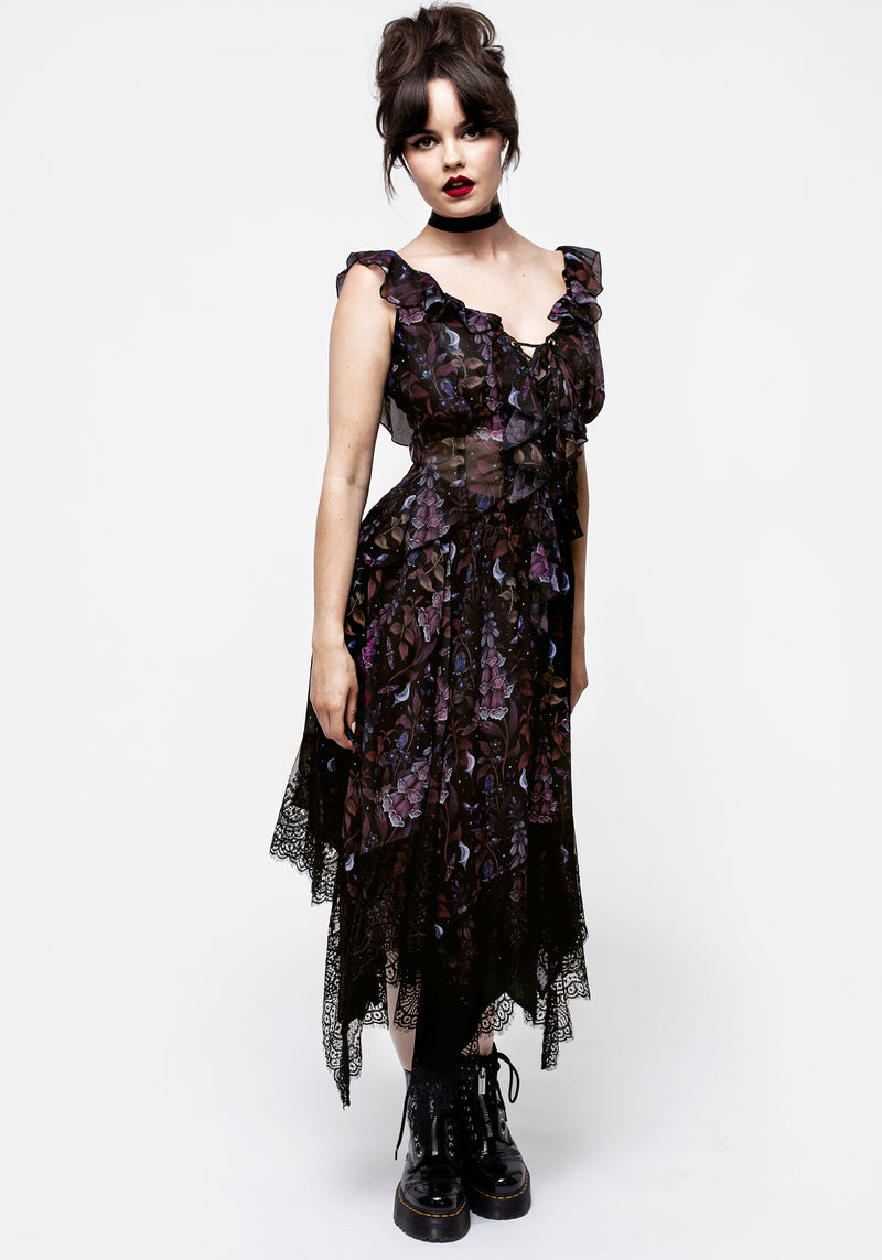 Foxglove Chiffon Rüsche Top