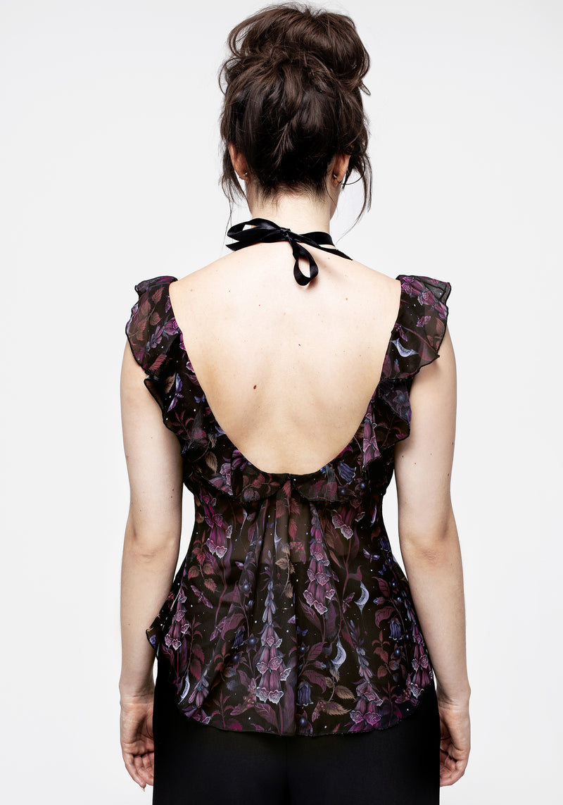 Foxglove Chiffon Rüsche Top