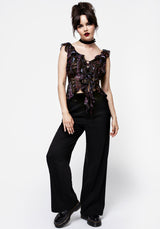 Foxglove Chiffon Rüsche Top