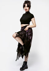 Foxglove Chiffon Handkerchief Hem Skirt
