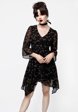 Judas V-Ausschnitt Flöte Ärmel Mini Hemd Kleid
