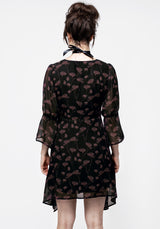 Judas V-Ausschnitt Flöte Ärmel Mini Hemd Kleid