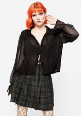 Evelyn Transparent Rüsche Bluse
