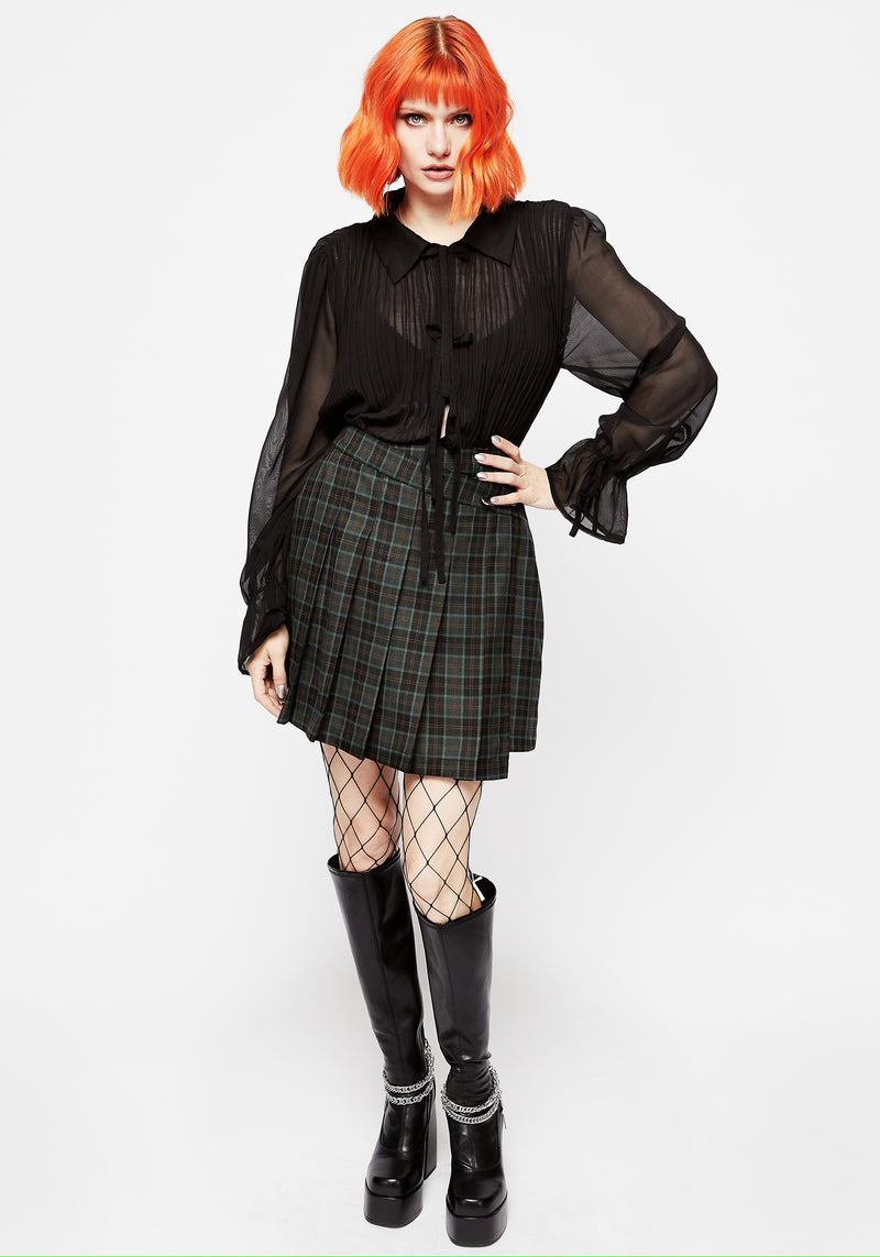 Evelyn Transparent Rüsche Bluse