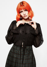 Evelyn Transparent Rüsche Bluse
