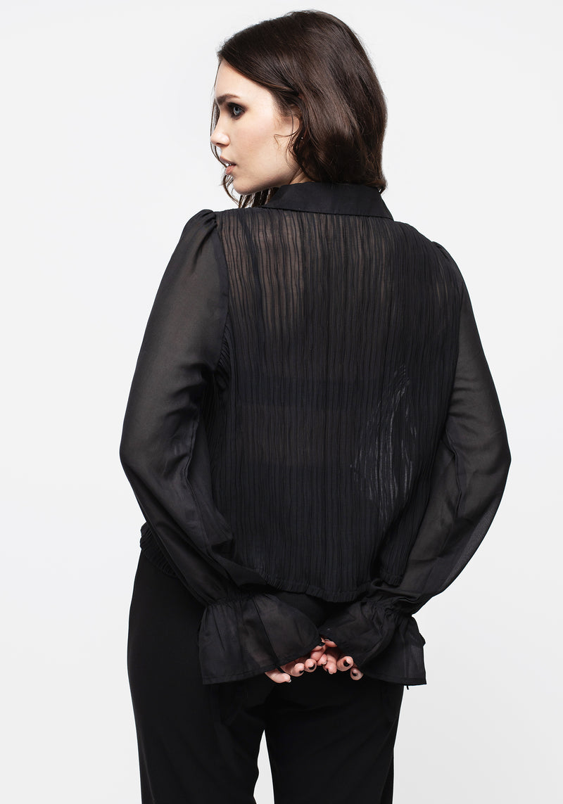 Evelyn Transparent Rüsche Bluse