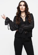 Evelyn Transparent Rüsche Bluse