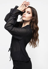 Evelyn Transparent Rüsche Bluse
