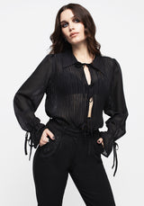 Evelyn Transparent Rüsche Bluse