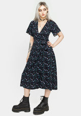 Diana Mond Motte Midi Kleid