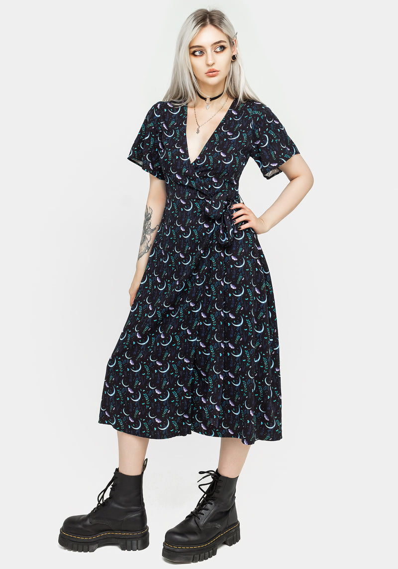 Diana Mond Motte Midi Kleid