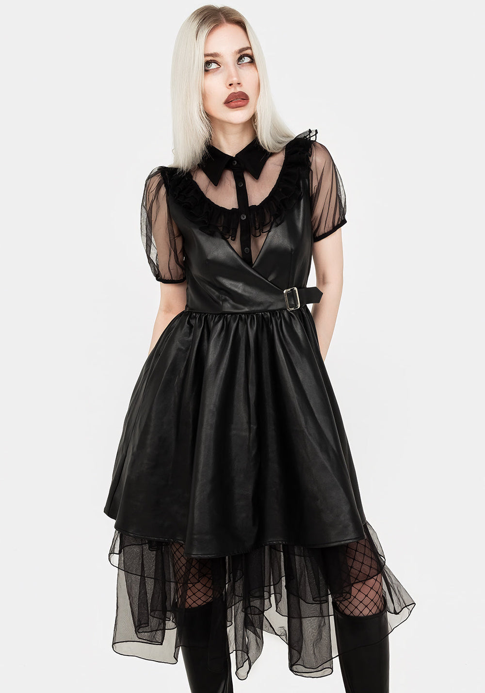 leather gothic dress Opium Faux Leather Mini Dress – Disturbia
