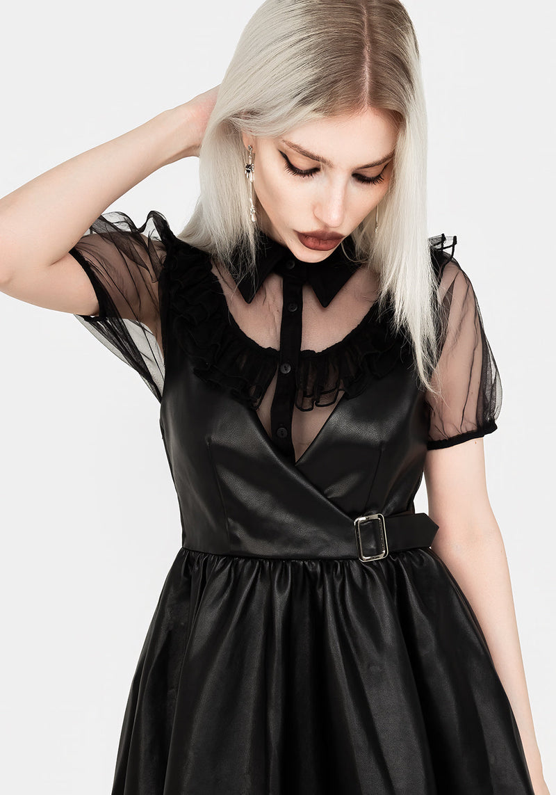 Opium Faux Leather Mini Dress Disturbia Opium Faux Leather Mini Dress Disturbia