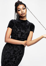 Ava Ausgebrannt Mesh Midi Kleid