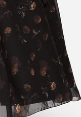 Monica Blumenmuster Chiffon Midi Rock