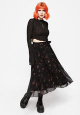 Monica Blumenmuster Chiffon Midi Rock
