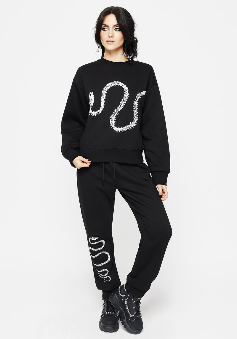 Ophis Schlange Skeleton Druck Pullover