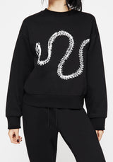Ophis Schlange Skeleton Druck Pullover