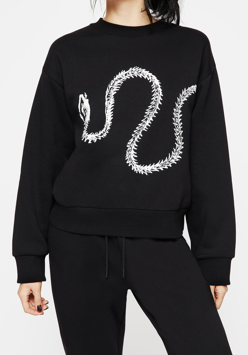 Ophis Schlange Skeleton Druck Pullover