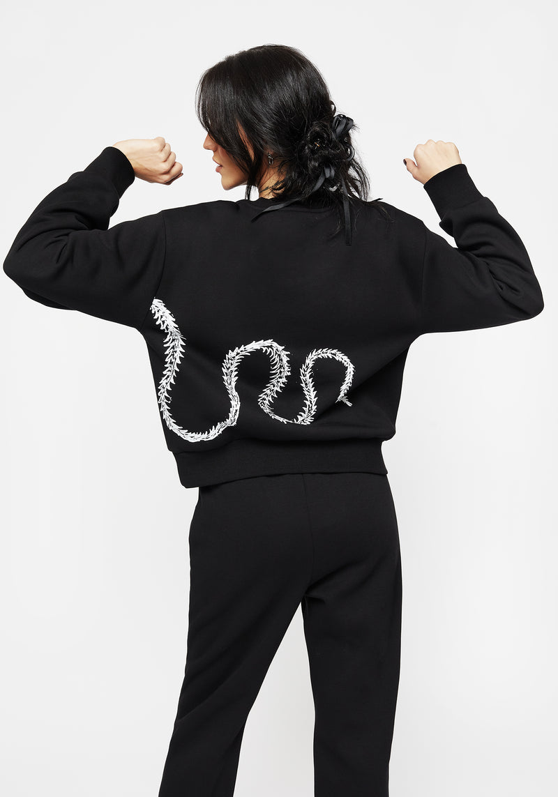Ophis Schlange Skeleton Druck Pullover