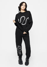 Ophis Schlange Skeleton Druck Pullover