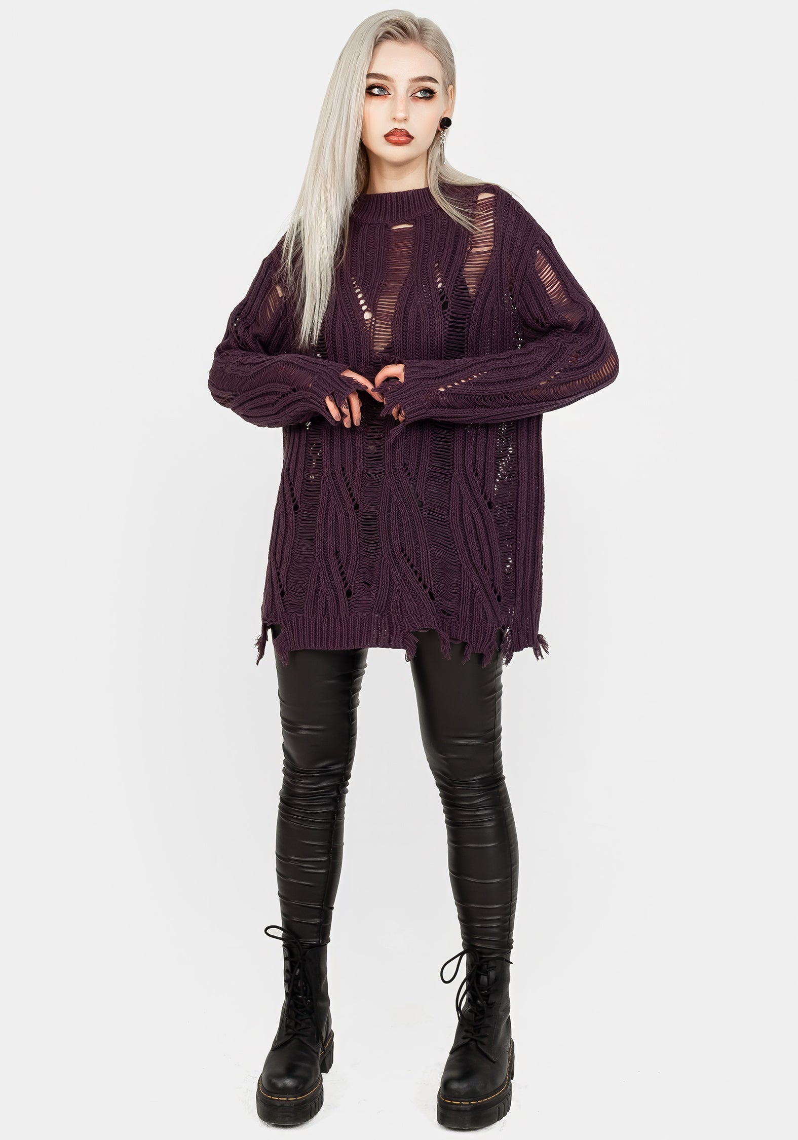 Dayglo Locker Gestrickt Pullover In Lavender Mist