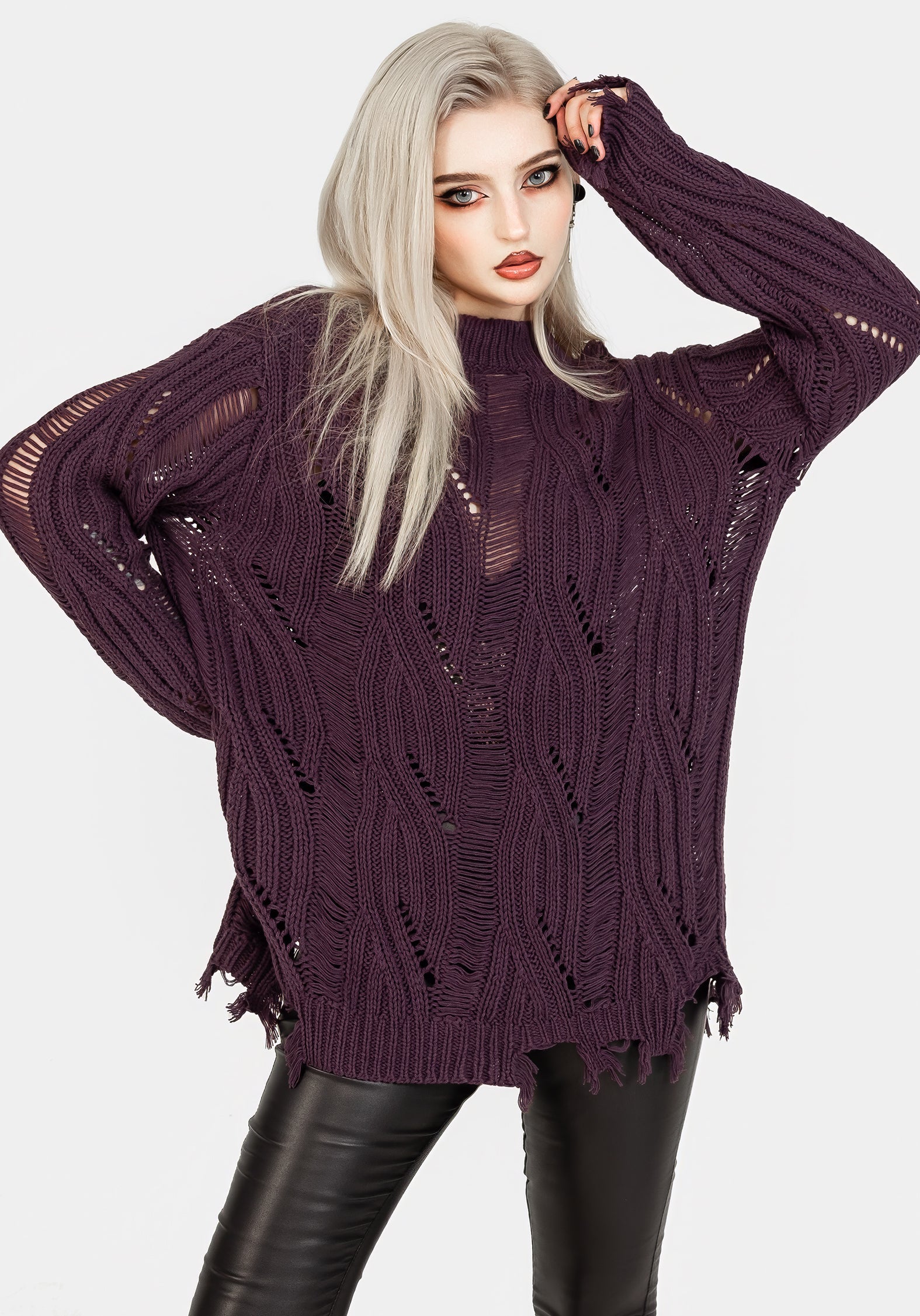 Dayglo Locker Gestrickt Pullover In Lavender Mist