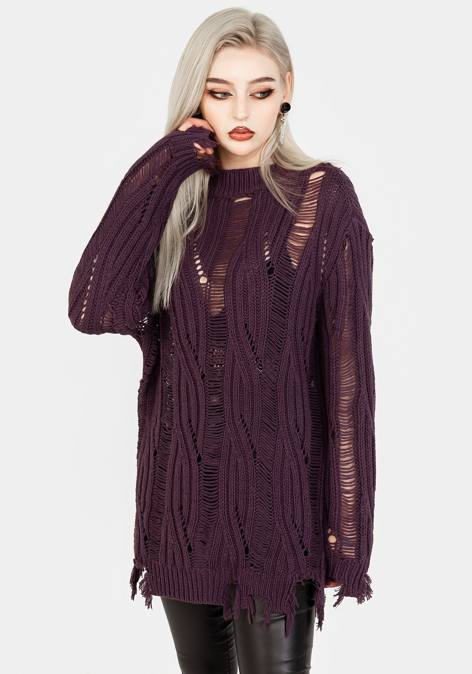 Dayglo Locker Gestrickt Pullover In Lavender Mist