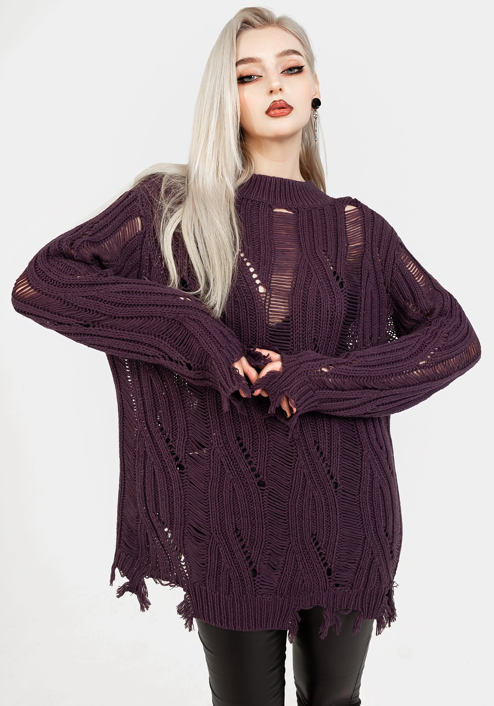 Dayglo Locker Gestrickt Pullover In Lavender Mist