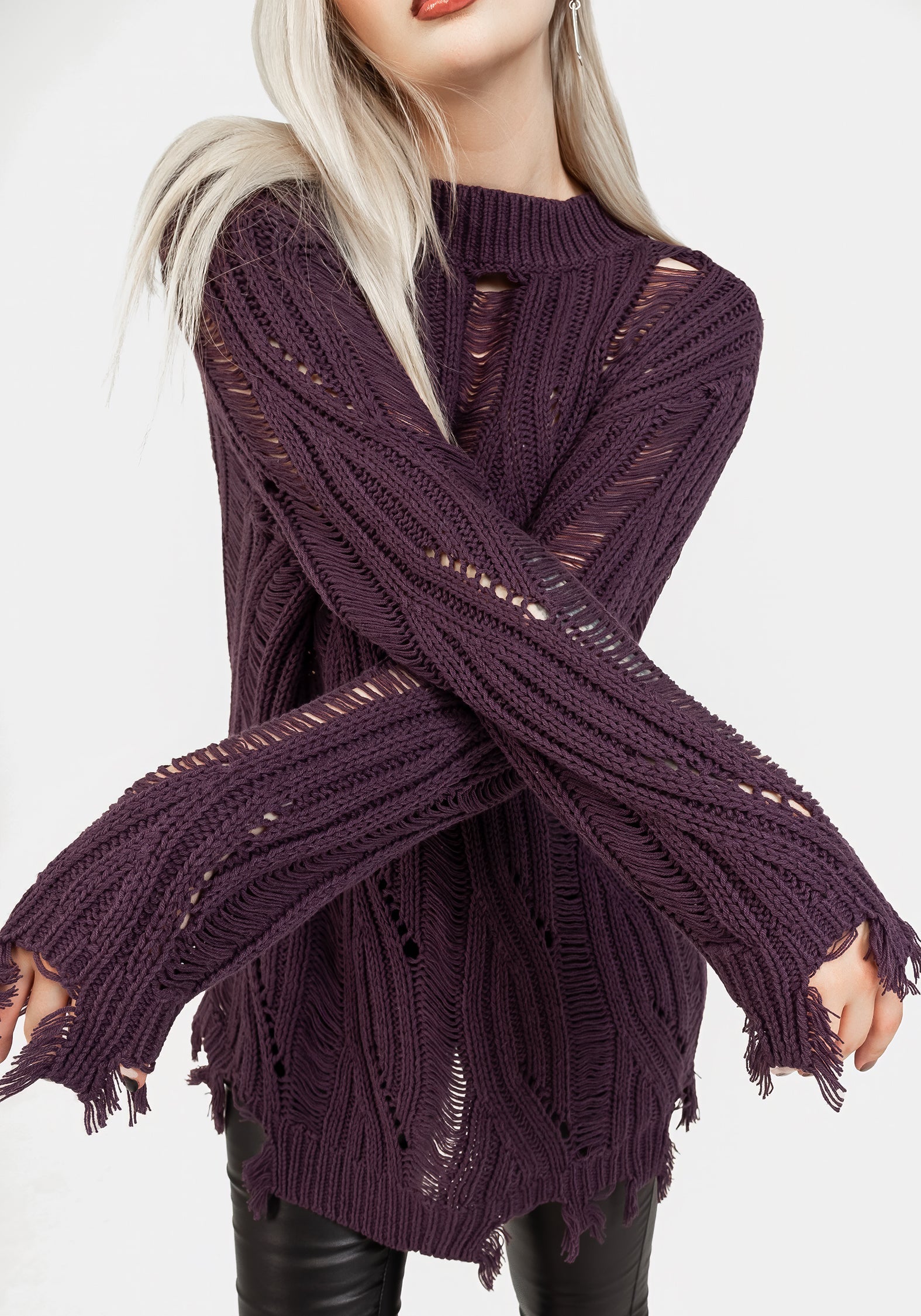 Dayglo Locker Gestrickt Pullover In Lavender Mist