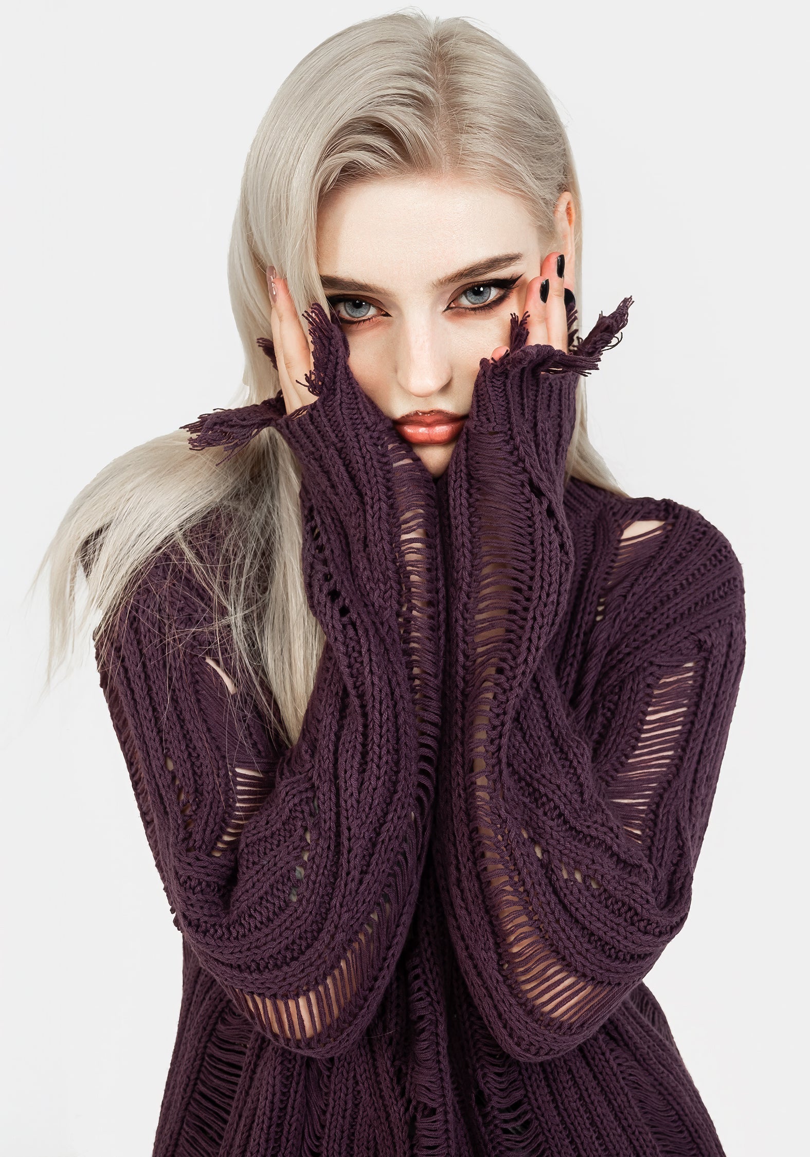 Dayglo Locker Gestrickt Pullover In Lavender Mist