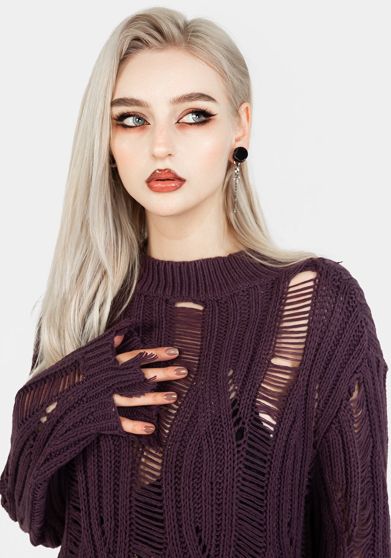 Dayglo Locker Gestrickt Pullover In Lavender Mist