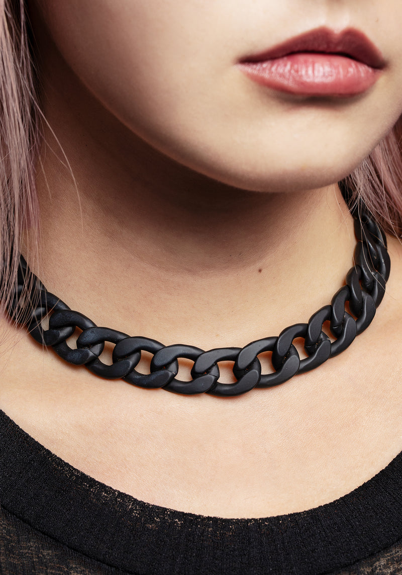 Jet Grobstrick Seil Kette Halsband Halskette