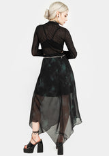 Lichen Chiffon Midaxi-Kleid Rock Mit Gürtel