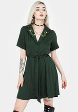 Fable Knopf Hoch Mini Hemd Kleid