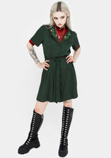 Fable Knopf Hoch Mini Hemd Kleid
