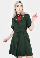 Fable Knopf Hoch Mini Hemd Kleid