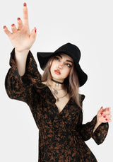 Monstera Rüsche Wickel Mini Kleid