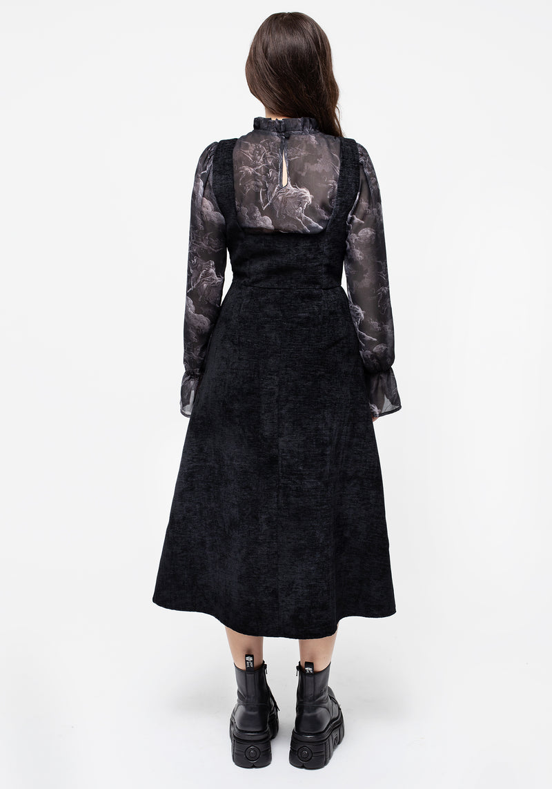 Valar Spitze Hoch Midi Schürzenkleid Kleid