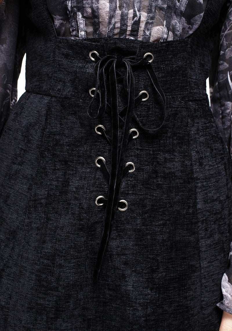 Valar Spitze Hoch Midi Schürzenkleid Kleid