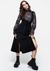 Valar Spitze Hoch Midi Schürzenkleid Kleid