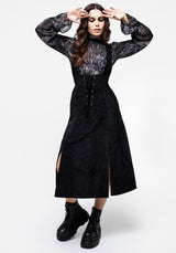 Valar Spitze Hoch Midi Schürzenkleid Kleid