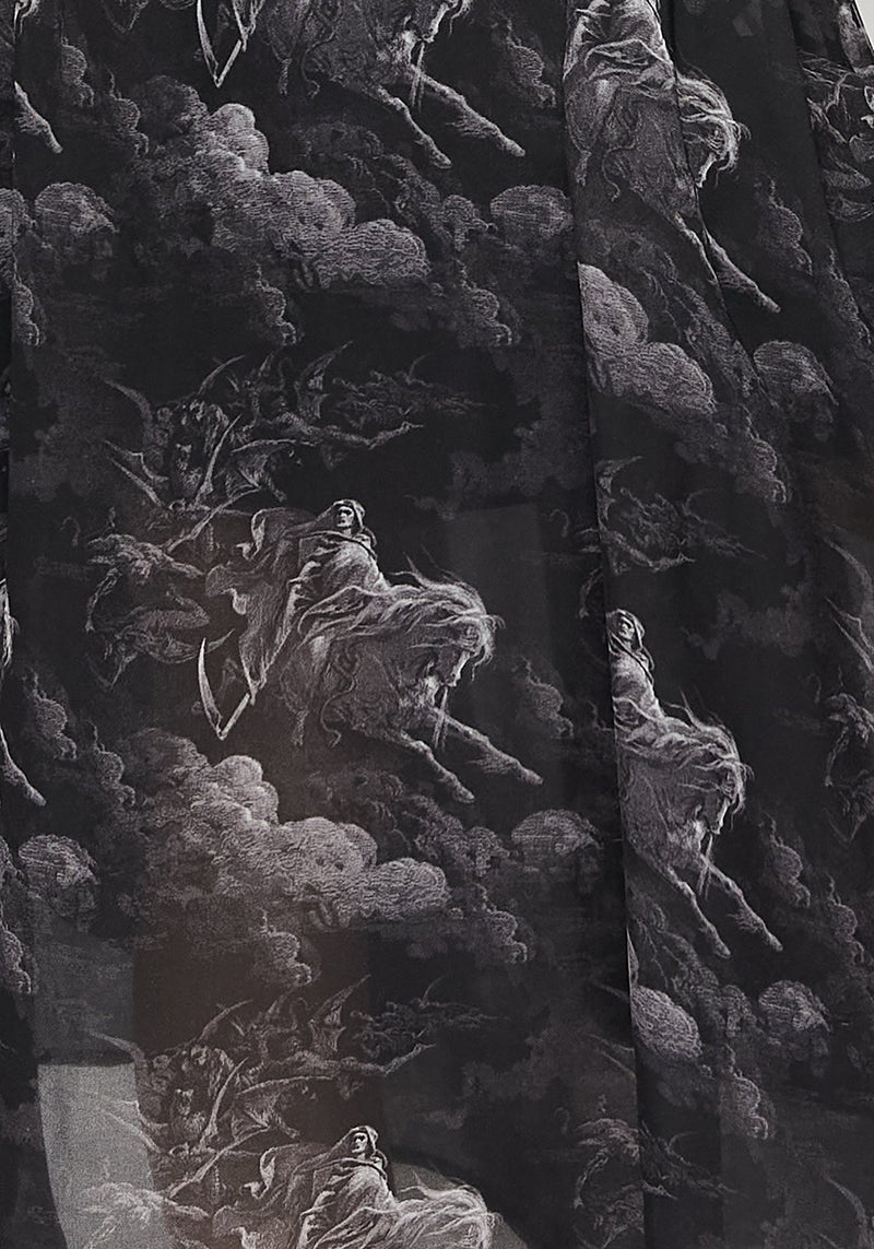 Revelation Chiffon Rüsche Midi Rock