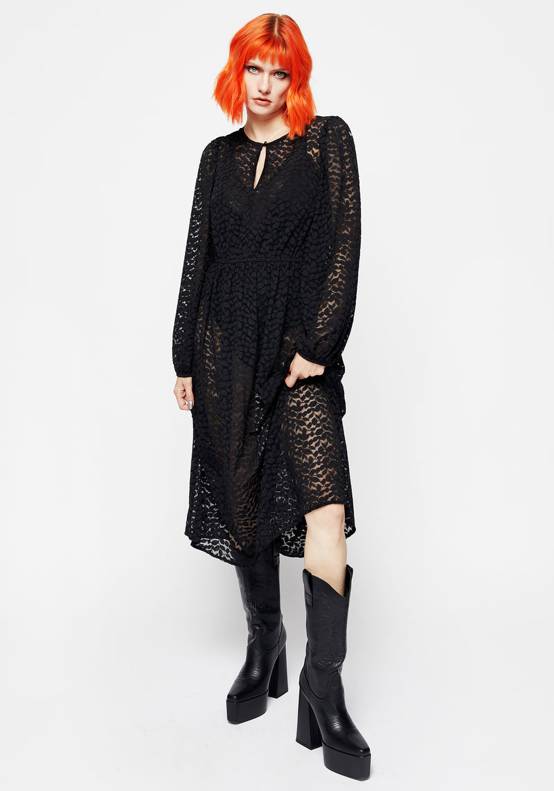 Blackwellia Spitze Midi Kleid