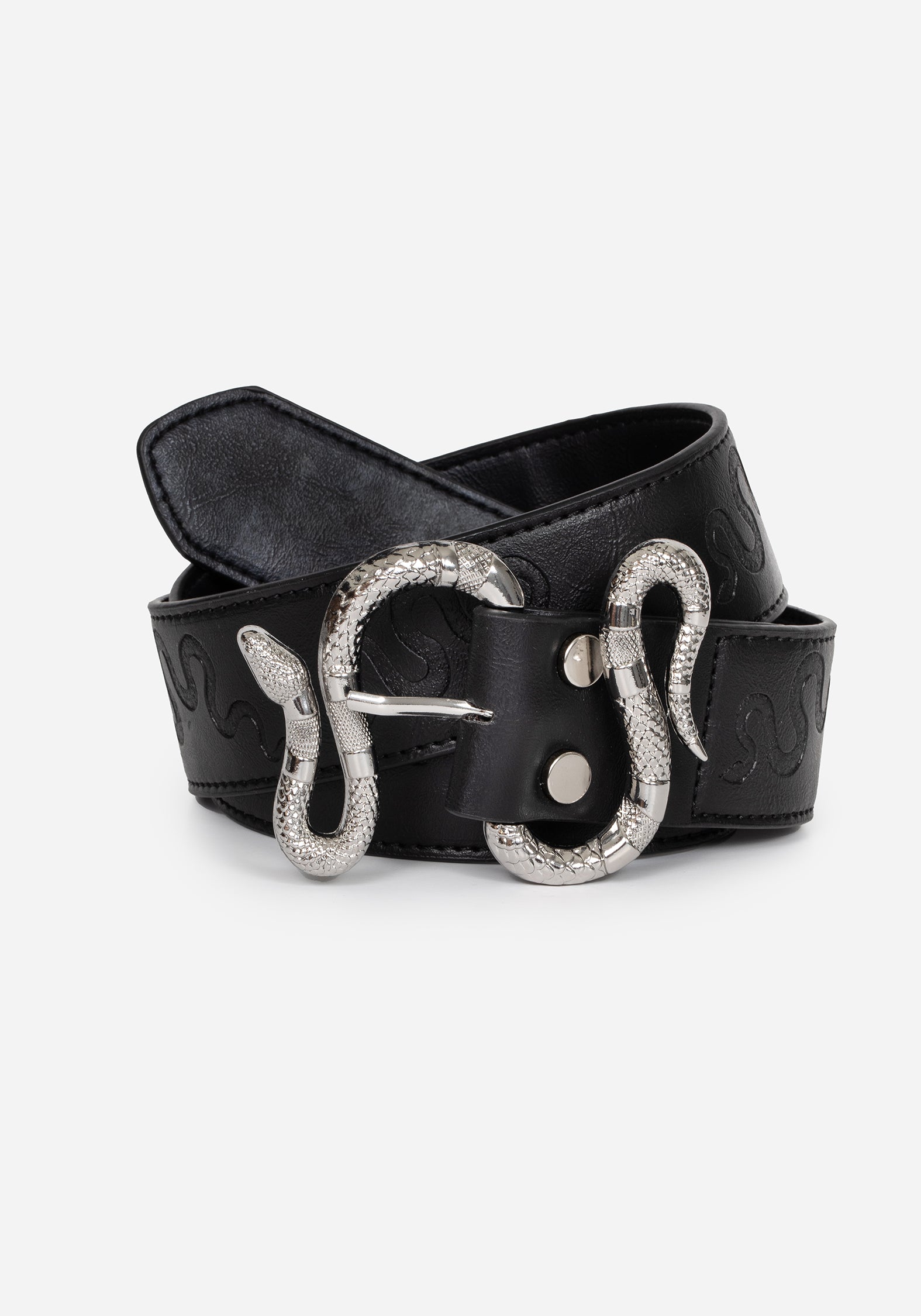 Disturbia | Mamba Debossed Belt With Snake Buckle | Belts